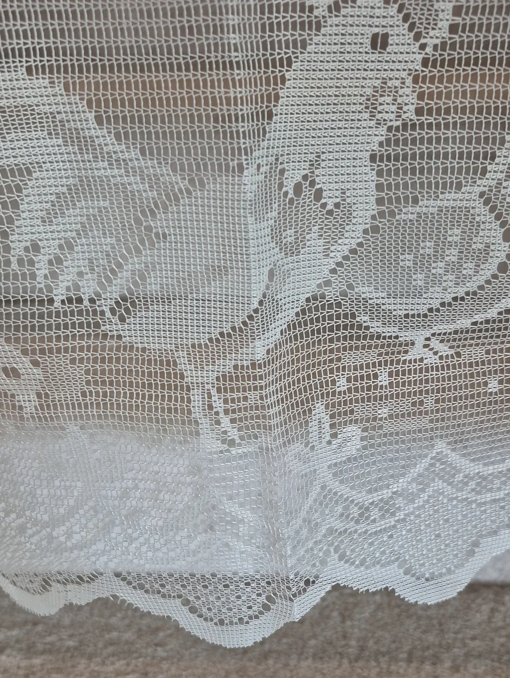 White Lace Rooster Valance Curtain 60x14